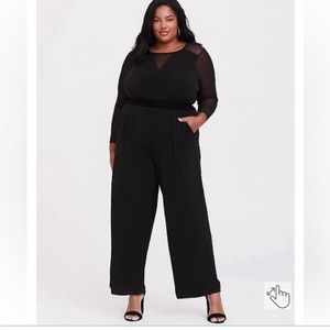 Torrid Black Studio Knit Wide Leg Jumpsuit Size 18